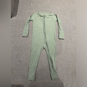 Little Sleepies Sage Green Ribbed Zippy